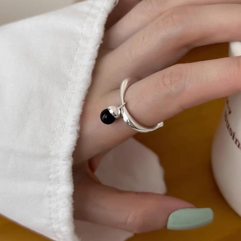 925 Silver Open Finger Ring Punk Heart Irregular Geometric Stackable For Women Girl Jewelry Gift Dropship