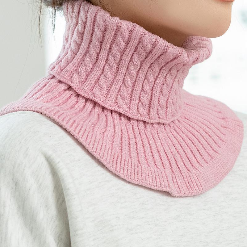 1Pc Solid Color Fashion Knitted Windproof Women Detachable Fake Collar Warmer Neck Turtleneck