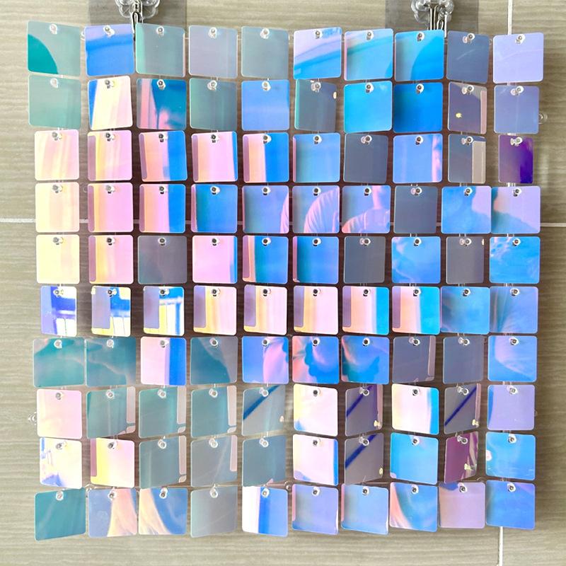 Polychromeshimmer Wall Backdrop 3D Sequin Panel Backdrop Art Wall Backgroud Cloth Wedding Birthday Party Backdrop Decor