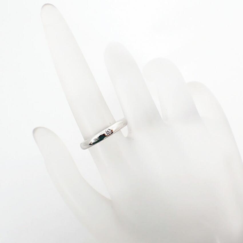 [Pre-owned] TIFFANY Pt950 Diamond Stacking Band Ring, Size 9, J44-5