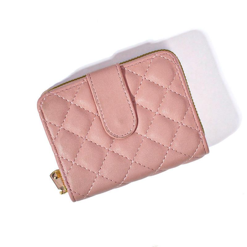 

Compact And Secure Women s Coin Wallet With Geometric Pattern Design рожевий