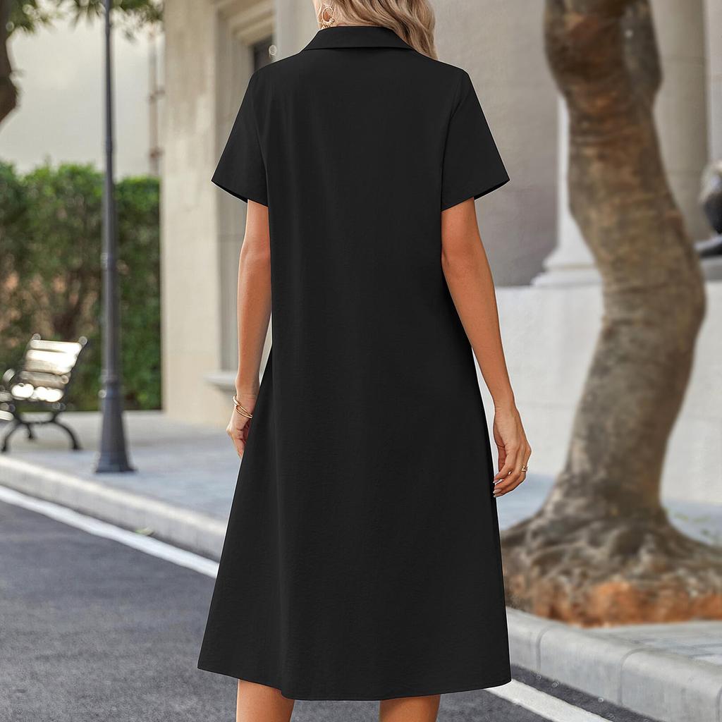 Summer Dresses For Women Button Down Shirt Dresses Aline Long Sundress Short Sleeve Beach Travel Cover Up