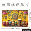 2D Vibrant Indian Folk Photography Background with Tabla Drums & Decor