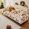 Cartoon Santa Claus Sofa Mat Anti Cat Scratch Sofa Cushion Pad Jacquard High Elasticity Non Deformable Christmas Sofa Seat Cover