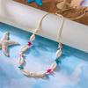 Bohemian Style Shell Necklace Starfish Seashell Choker Fashion Clavicle Chain  Beach