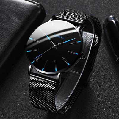Stylish Men's Quartz Watch with Mesh Band Fashionable  Business Dress Watch