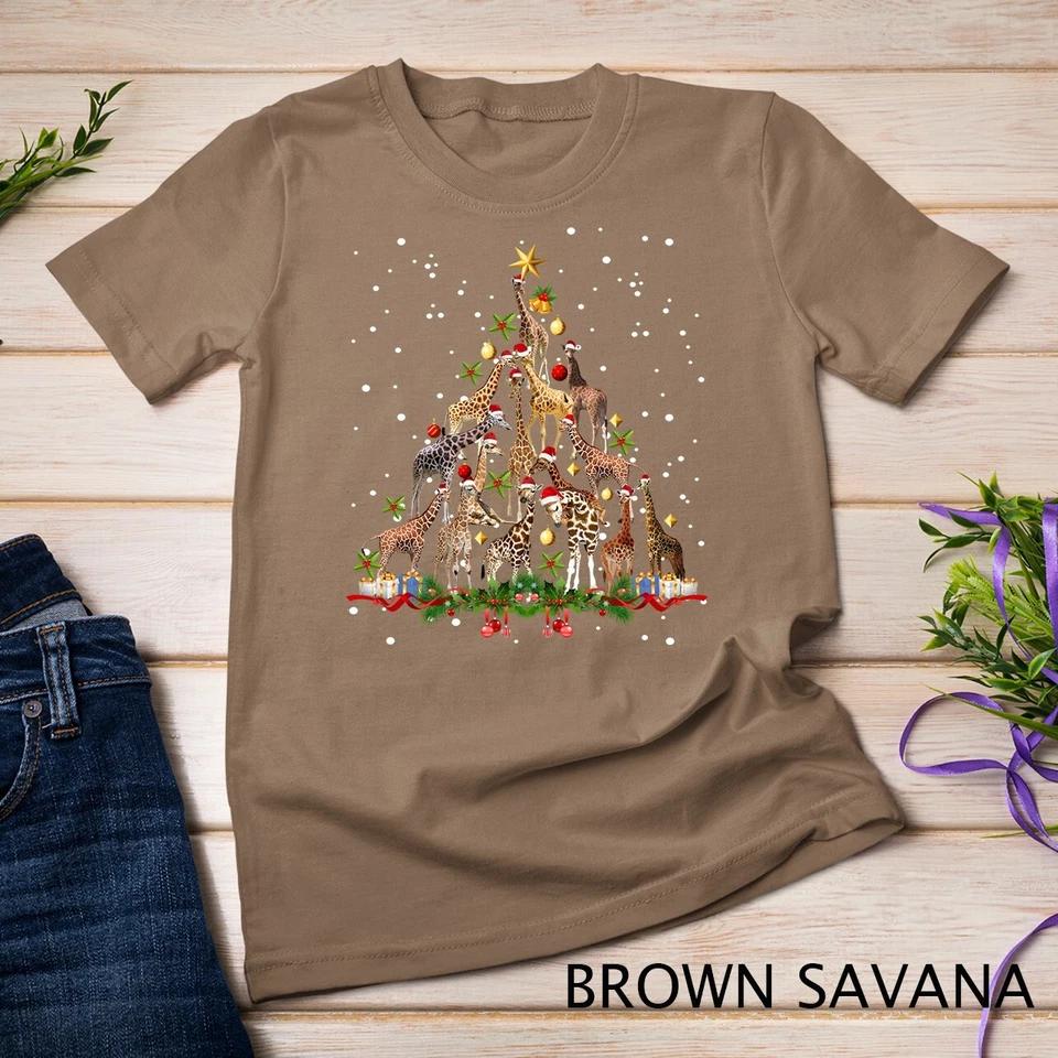 Funny Giraffe Christmas Tree Ornament Decor Gift Cute Unisex T-shirt 3 M
