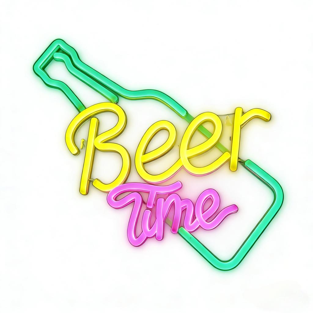 Beer Time Led Neon Sign Shop Bar Restaurant Hotel Decorative Light Neon Bedroom Wall Kitchen Personalized Decor Night Light USB