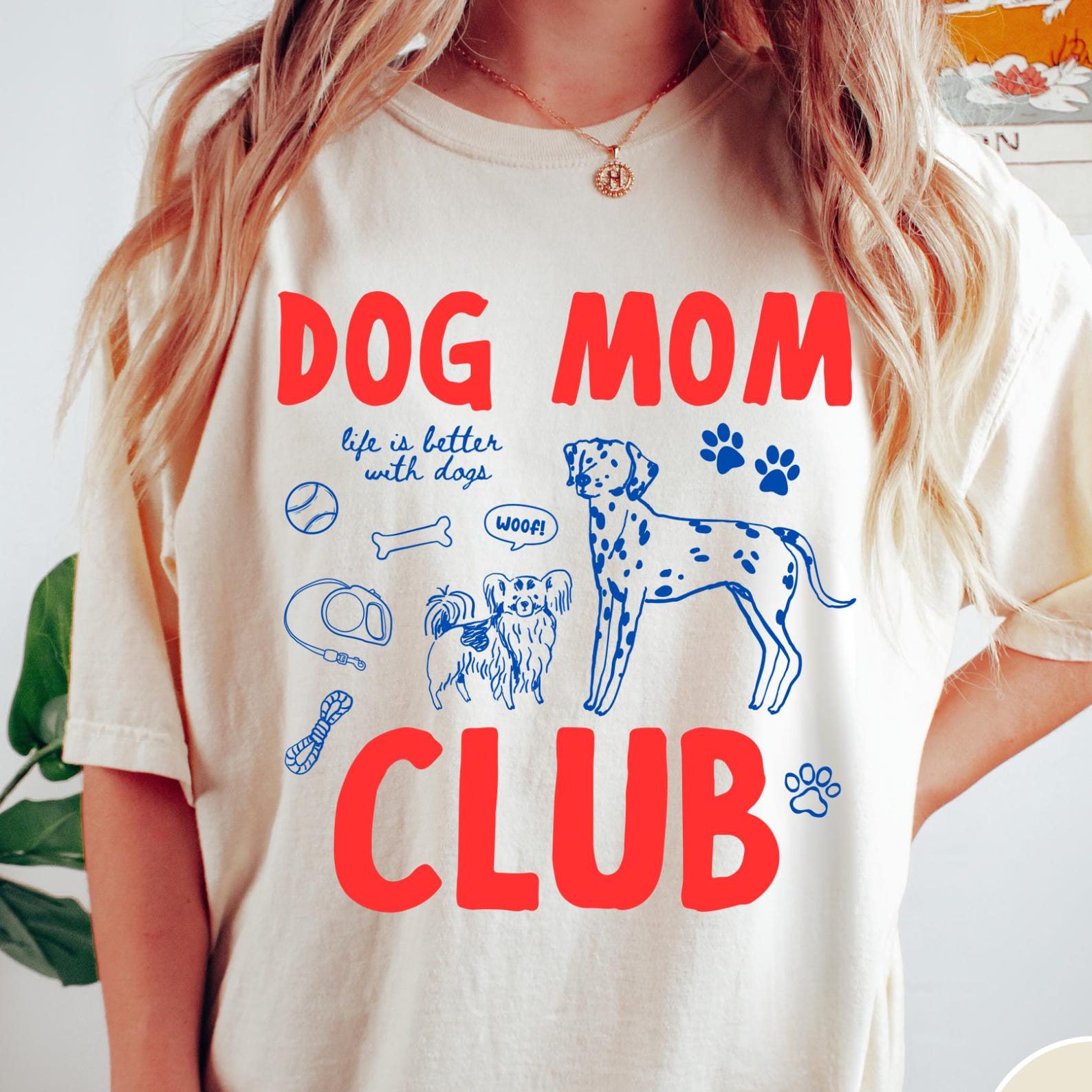 Dog Mom Club Comfort Colors® T-Shirt, Dog Mom Shirt, Dog Lover Gift, Cute Dog Shirt, Dog Owner Tee, Pet Lover Shirt, Puppy Graphic Tee L