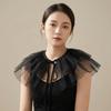 Detachable Neck Ruffled Collar Solid Color Retro Ruff Collar Collar Accessory