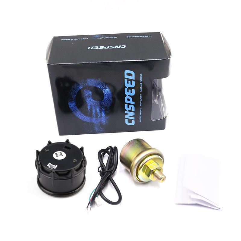 CNSPEED 2" 52mm Auto Digital Oil Pressure Gauge 0-150Psi Blue Led Light Oil Press Gauge with Sensor Car Meter