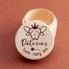 1PCS Free Personalized Tooth Fairy Wooden Box Round Tooth Fairy Holder Birthday Gift for Girls Boys Name Milk Tooth And Curl Box