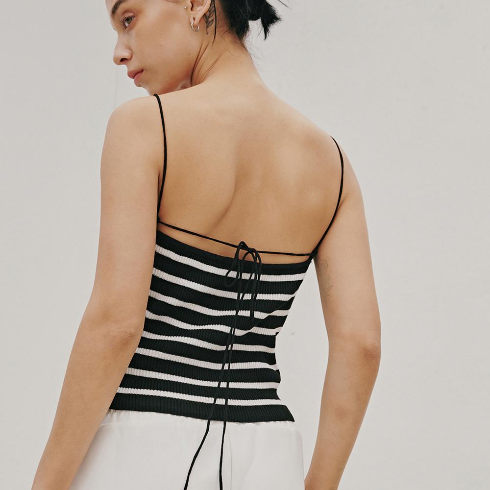Odier Bamboo Cool Stripe Sleeveless - Black Black/One