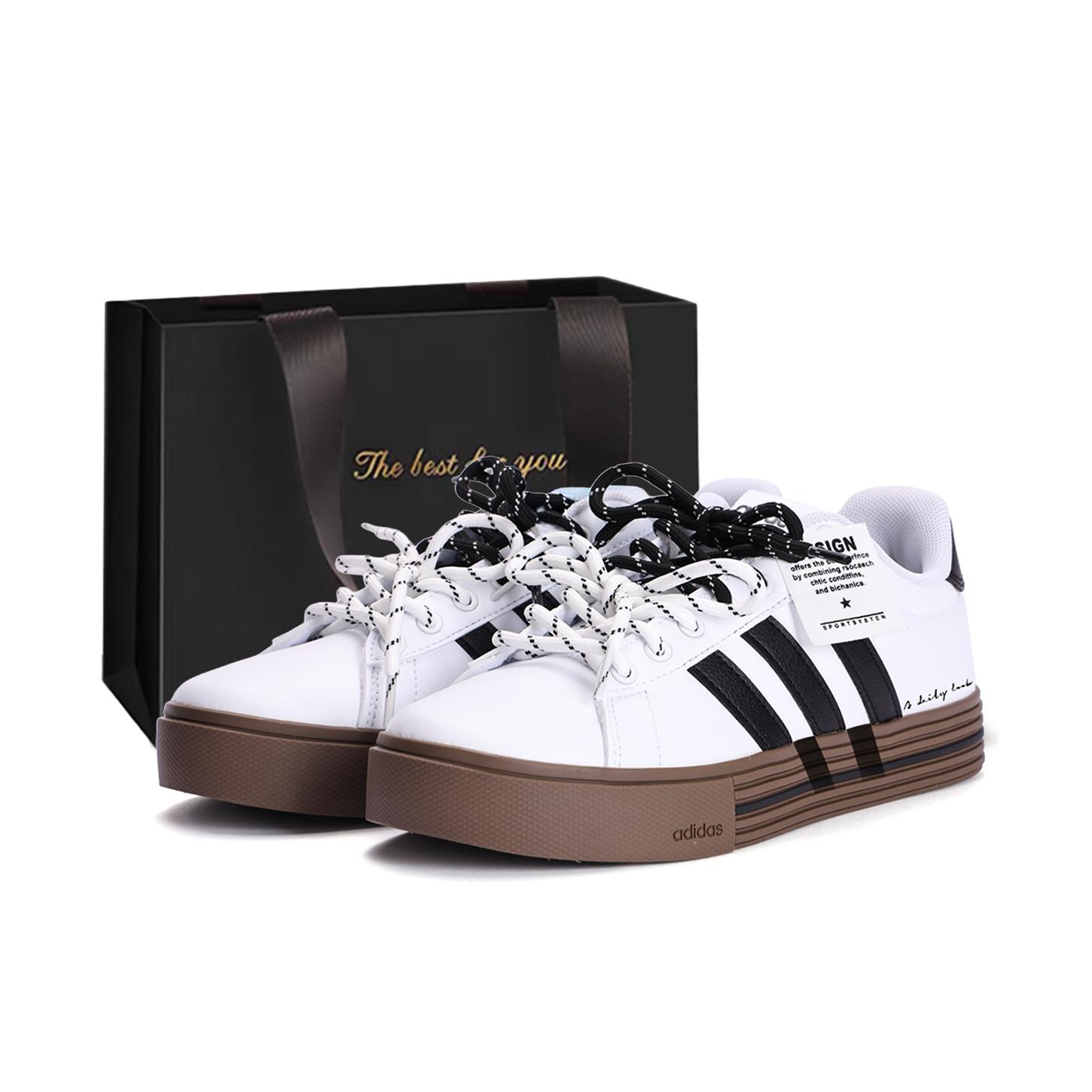 

Adidas Daily 4.0 Coverage Slip Resistant Cushioning Low top Skateboard Shoes Unisex White Black JR0077(Team59-SBOX) 42⅔