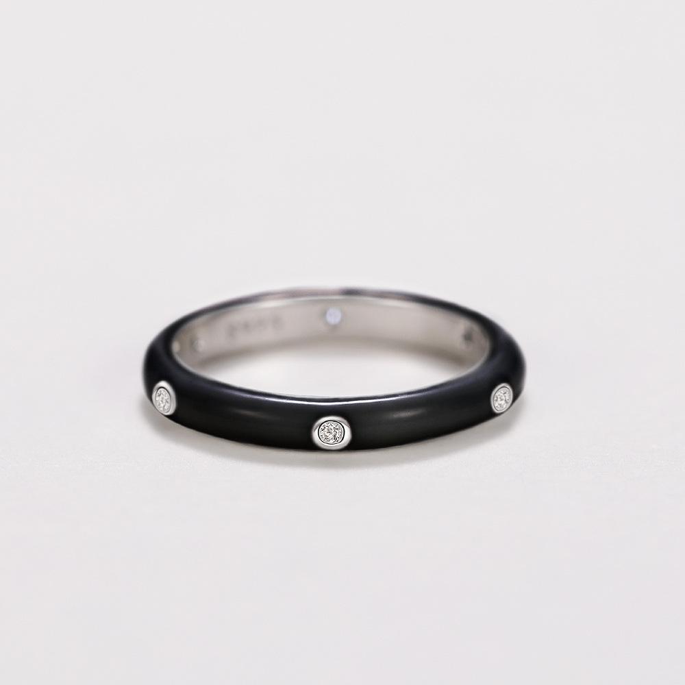 Summer Wind Enamel Dripping Oil Rainbow Ring, Minimalist Versatile Zircon Ring