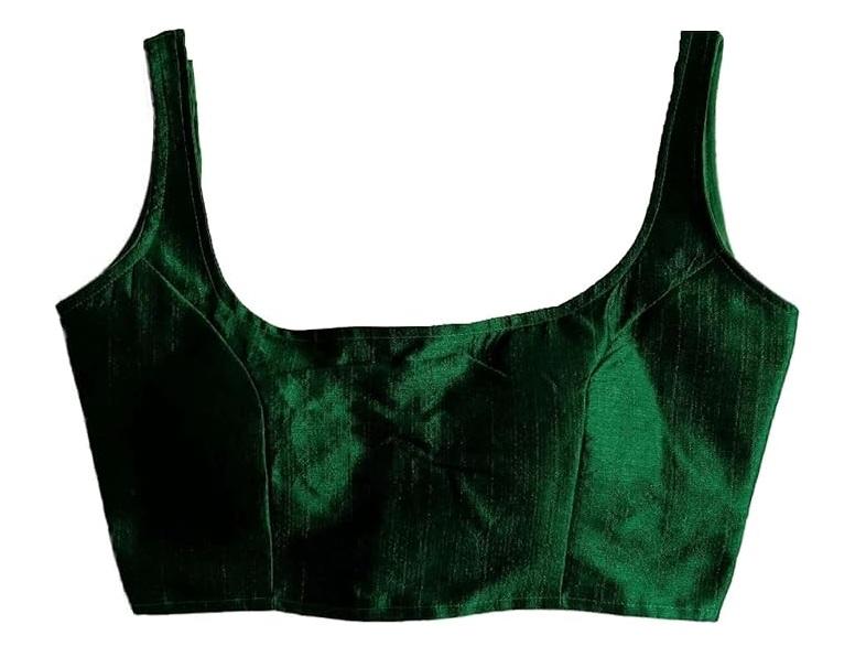 TreegoArt Fashion Women s Shining Silk Sleeveless Readymade Blouse for Saree and Lehenga Choli Free Size Free Size