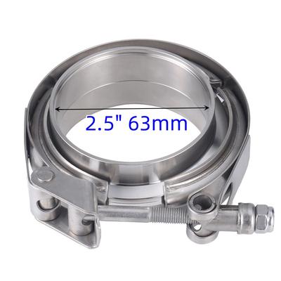 304 Stainless Steel 2" 2.25" 2.5 3 Inch 51 63 76 Mm V Band Clamp Turbo Exhaust Pipe Vband Clamp Male Female Flange V Clamp Kits