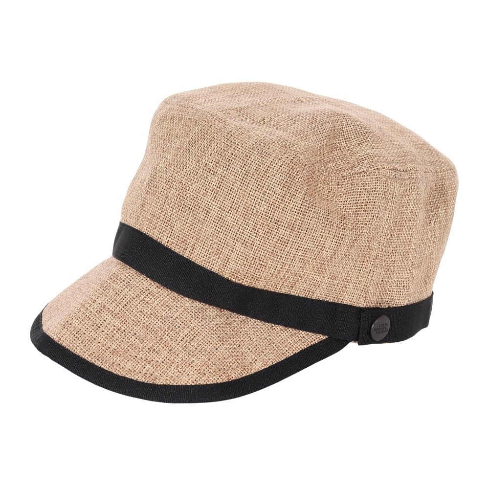 North Hike Removable Chin L [The Face] Cap, Unisex, Straw, Compact, Washable, Strap, Natural,