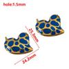 2pcs Stainless Steel Dark Blue Enamel Retro Anklet Charm Bohemia Pendant Base for DIY Earring Necklace Vacation Jewelry Findings