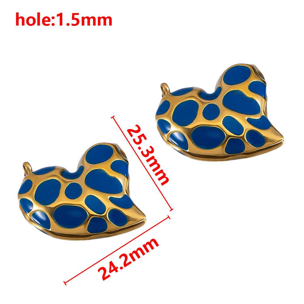2pcs Stainless Steel Dark Blue Enamel Retro Anklet Charm Bohemia Pendant Base for DIY Earring Necklace Vacation Jewelry Findings