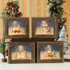 Seasonal Musical Picture Frame Feature Stmospheres LED Light Revolving Snowfalls And Durable Plastic Design