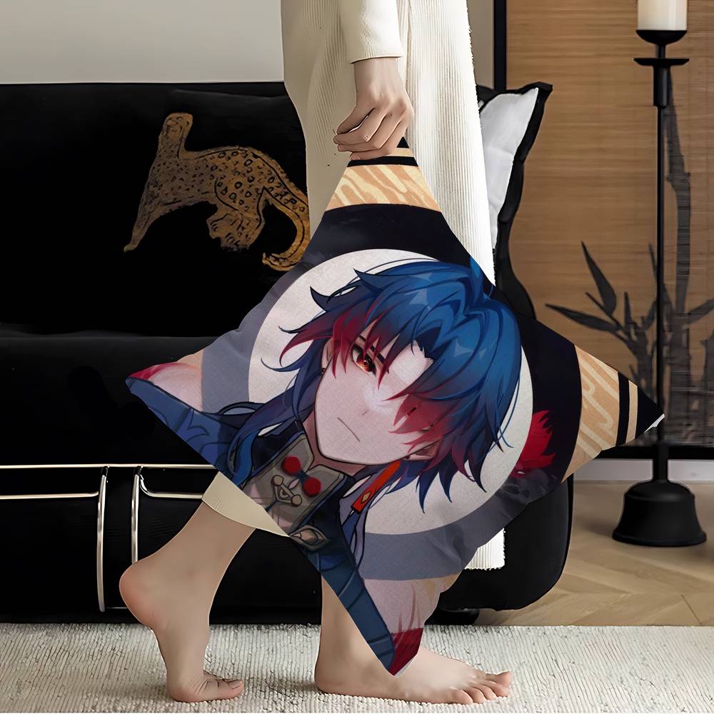 Honkai Star Rail Character Blade Cushion Cover Polyester Sofa Cushions Decorative Throw Pillows Home Decoration Pillowcover