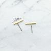 Trendy Bar Shape Women's Small Earrings Mini Ear Jewelry Gold Silver Vertical Bar Simple Design Stud Earrings