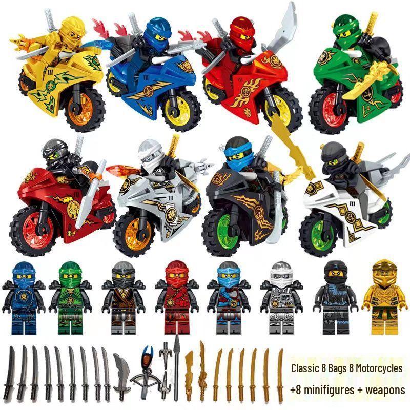 

Golden Motorcyclist Ninja Building Blocks: Educational Assembly Toy for Boys (Ages 6-14)