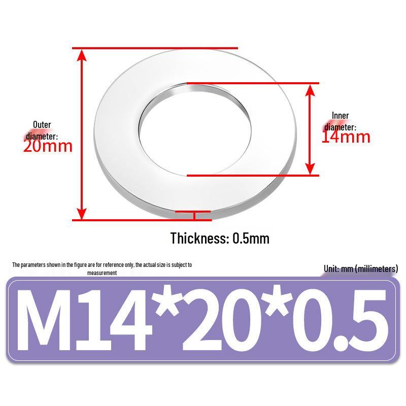 Jin Juntai Thick & Thin Stainless Steel Flat Washer, Round M10-M36