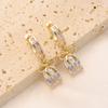 1 Pair Fashion Zirconia with Bow Dangle Earrings for Women Golden Earring Jewelry Wedding Party Accessories