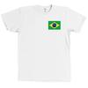 Brazilian Flag Chest Print T Shirt República Federativa Do Brasil Tee - NEW