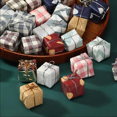 Merry Christmas Multi Color Checkered Gift Box Ornaments 2024 Christmas Decorations for Home Xmas Tree Hanging Pendant Navidad