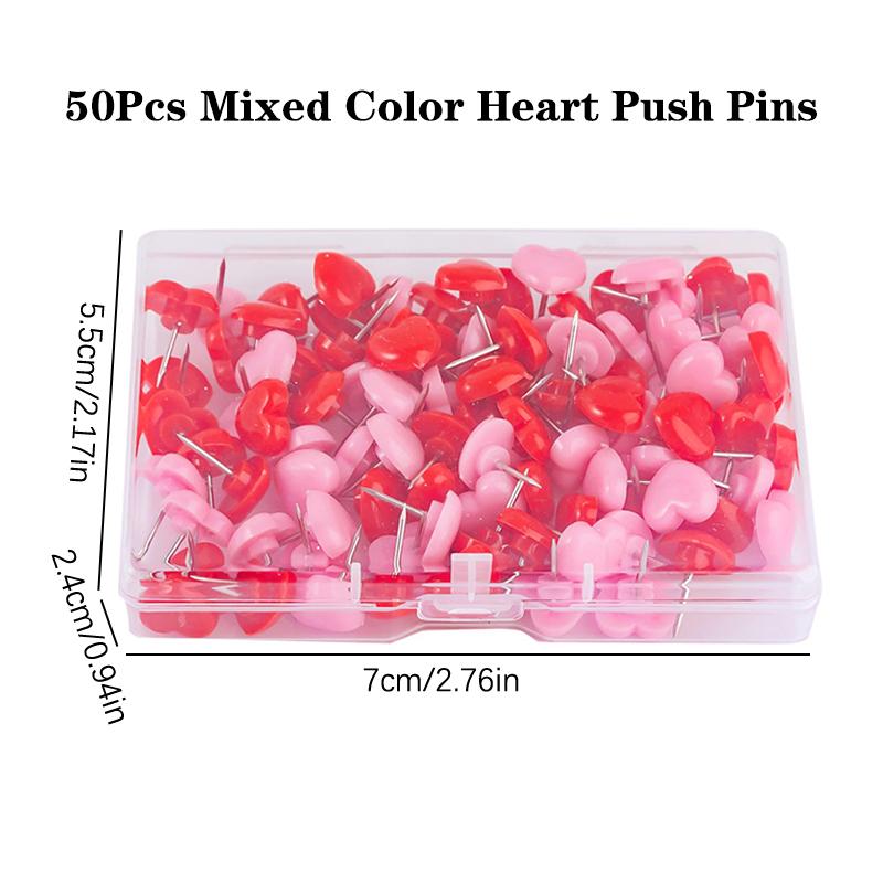 

Кнопки-гвоздики в форме сердца Ins, безопасные цветные кнопки-гвоздики, кнопки-гвоздики для пробковой доски, настенные кнопки, школьные канцелярские товары, офисные переплетные принадлежности 50pcs mixed color