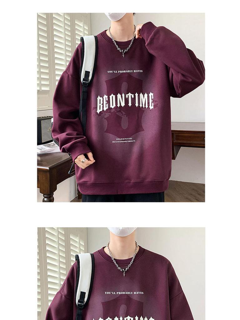 Men's Trendy Round Neck Thickened Hoodie for Autumn/Winter