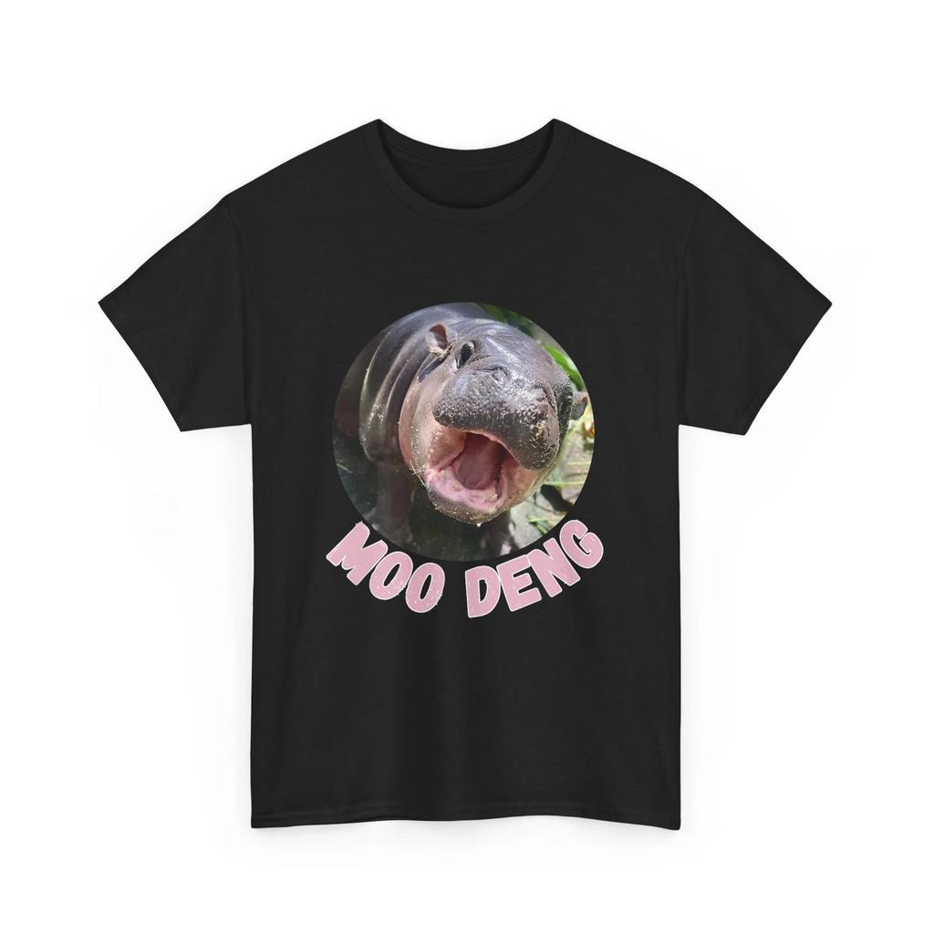 Cute Baby Hippo Moo Deng Bouncy Pig in Thai Hippopotamus T-Shirt
