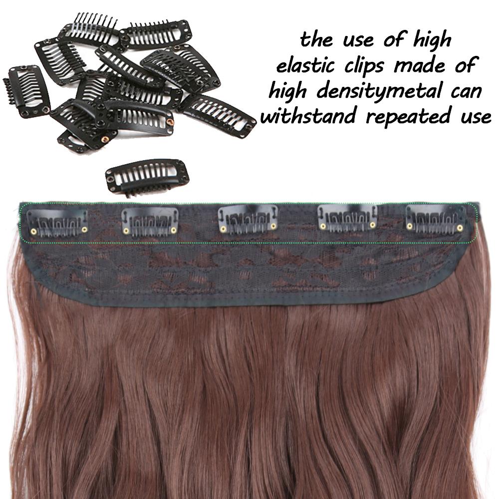 MERISIHAIR Long Wavy Synthetic Fiber 22 Inch 5 Clips Hair Extensions Wavy Straight Hairpiece Black Brown Blonde Daily Wear