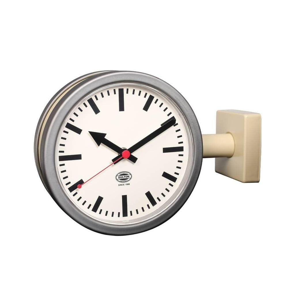 Used New Double-sided Clock Double Face Clock 2 MAT IVORY Dalton Modern Interior Accessories MONDAINE