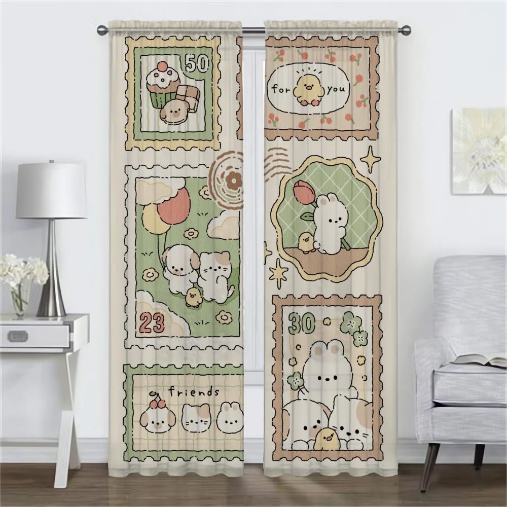Verdunkelungsvorhang für Zimmer 2 Paneele Tier Wald Moskitoschutz Vorhänge Jalousien Tüll für Schlafzimmer Raumteiler Wohnen Küche
