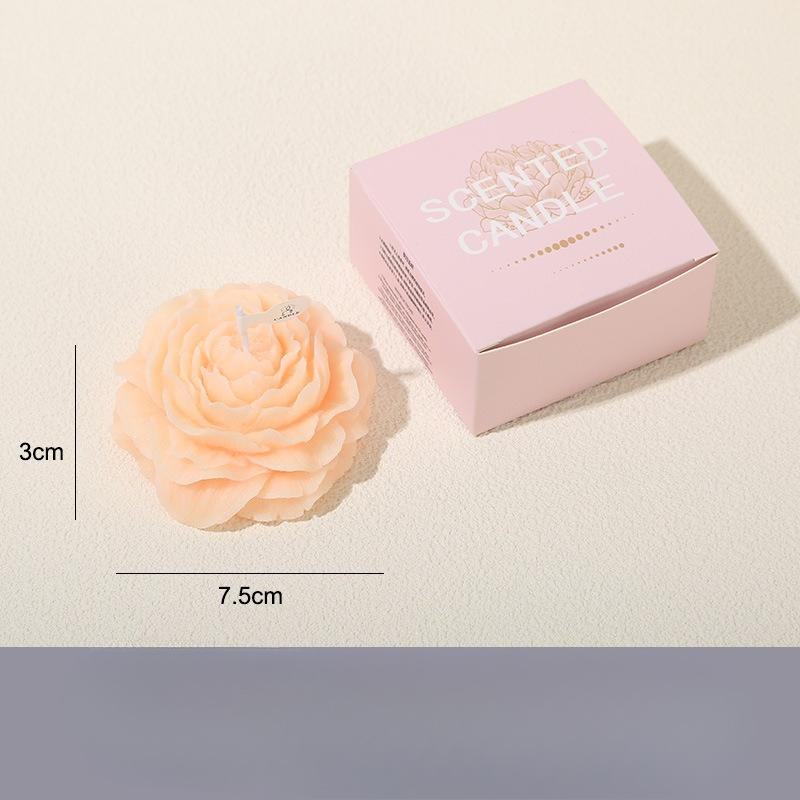 Peony Aromatherapy Candle Mother's Day Fragrance Souvenir Simulated Flower Shape Candle Ornaments
