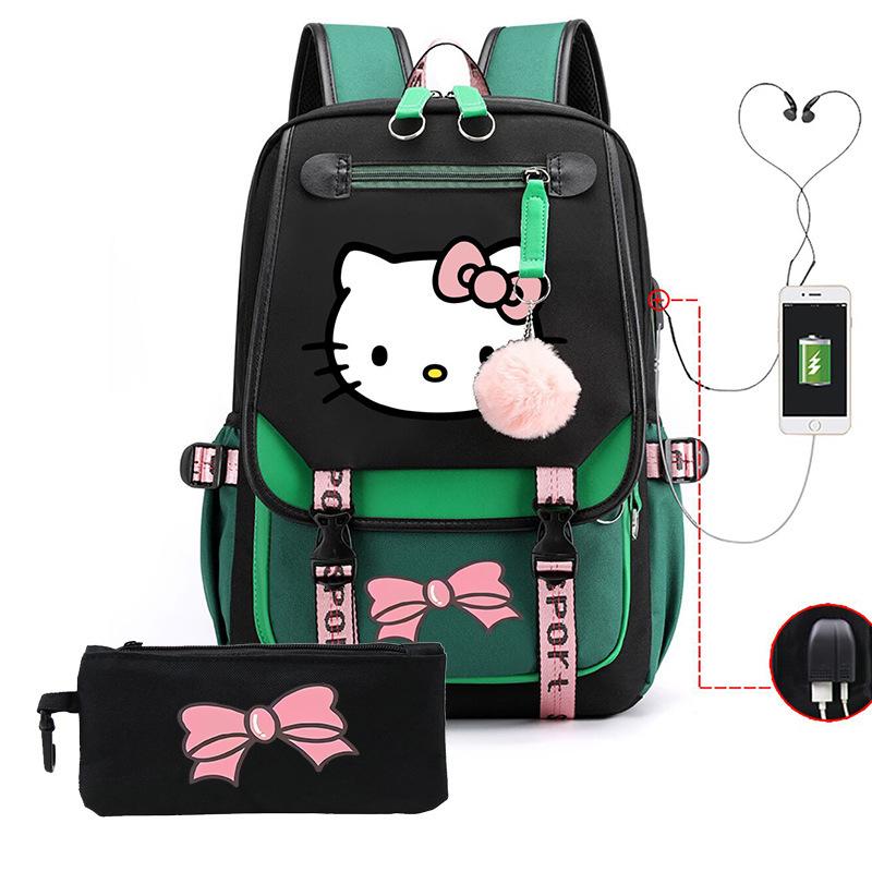 3-teiliges Schulrucksack-Set für Schüler Große Kapazität Oxford-Stoff Schultasche mit Schultergurt und Federmäppchen