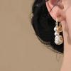 1pair Vintage Luxurious Faux Pearl C Design Earrings, Suitable For Women To Wear On Any Occasion