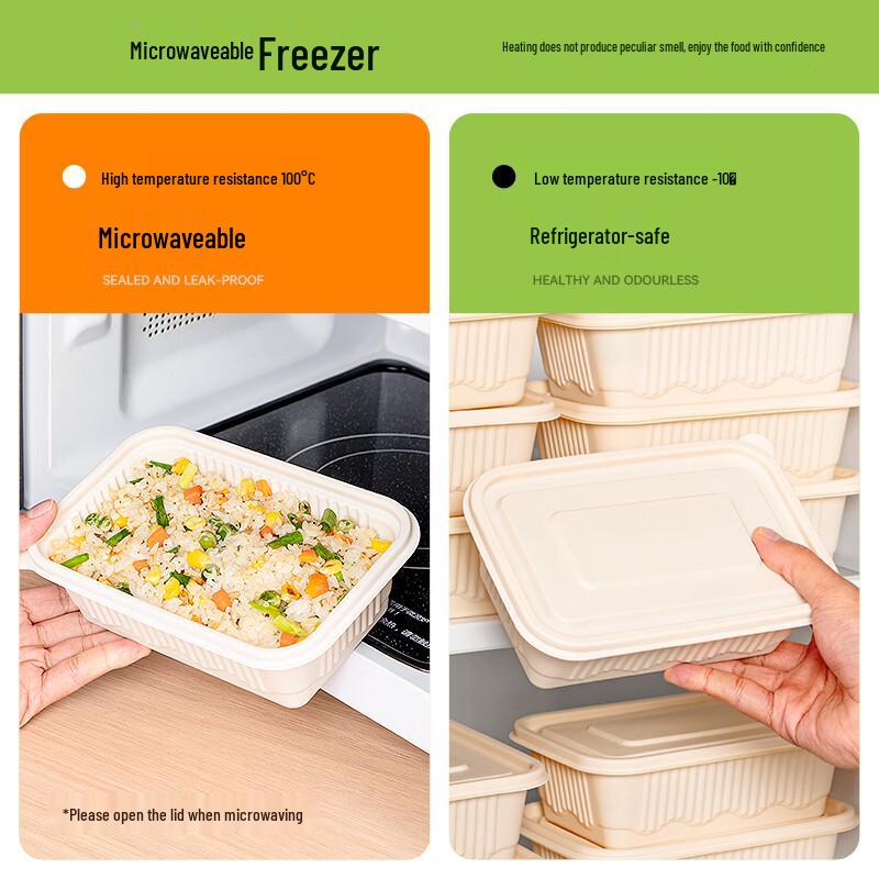 750ml Square Corn Starch Disposable Food Containers
