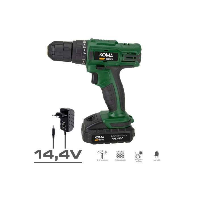Valiză - Koma Tools - Mașină de găurit și șurubelniță cu acumulator 14,4V - 1 500mAh