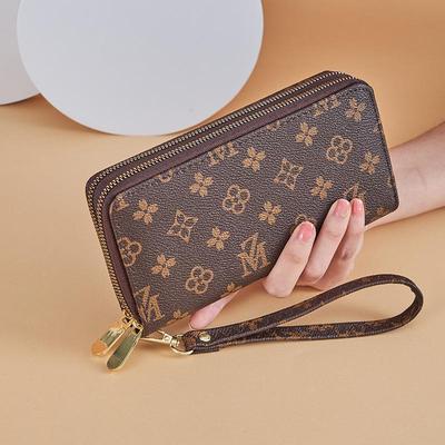 Women's 2023 Large Capacity Double Zipper Clutch Wallet with Letter Print