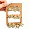 Starfish Shell Fashion Earring Set Ocean Inspired Stud Earrings Hoop Earrings  Women Daily Wear