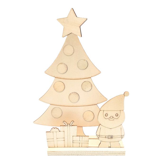 Scénette de Noël en bois à décorer 12 x 18,7 cm 12 pièces