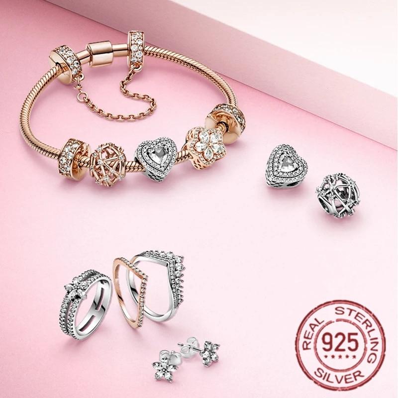 925 Sterling Silver Snake Chain Bracelets Charm Pendientes Mujer 925 Original Bracelet For Women Fine Jewelry Clasp Bangle Gift