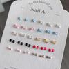 5 Stück 3D Schleifen Krawatte Nagelkunst Charms, Luxus 3D Legierung Schleifen Strasssteine, Nageldekoration Zubehör