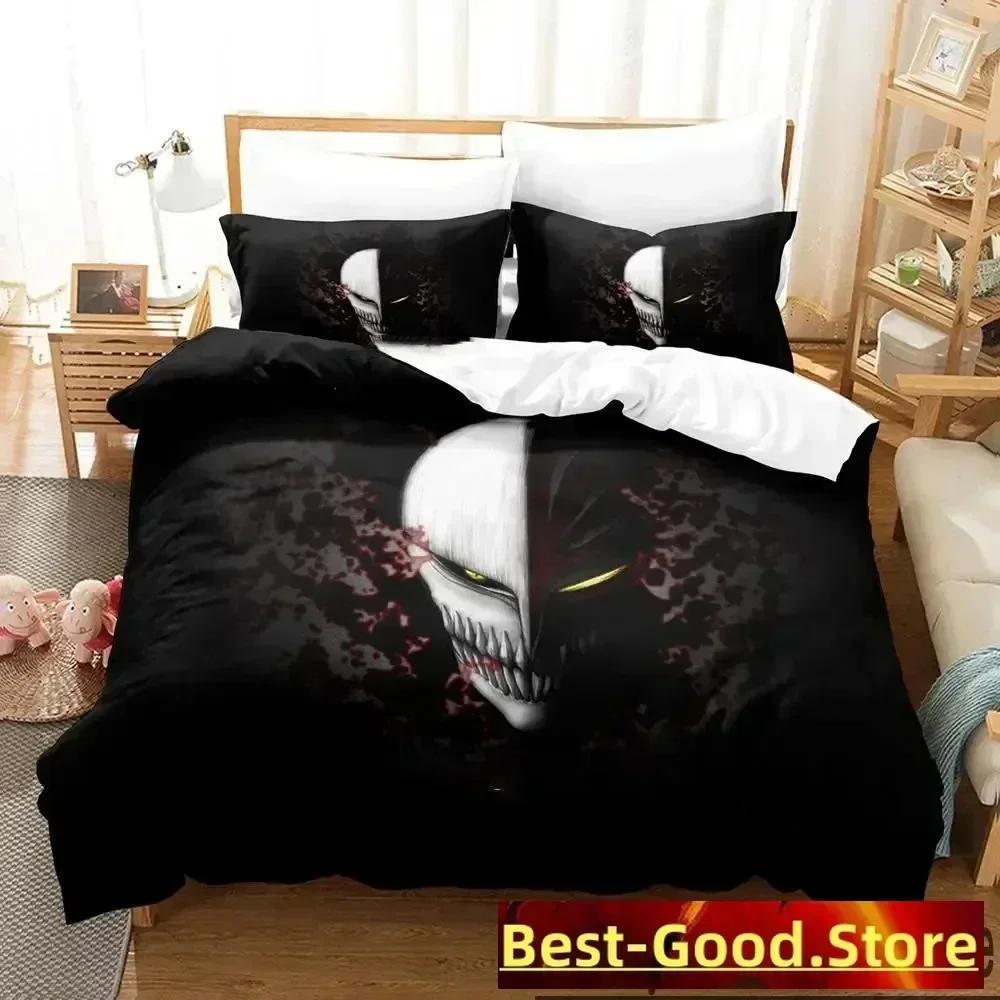Anime Bleach Kurosaki Ichigo Bedding Set Printed Bed Set With Pillowcase Bed Duvet Cover Soft Queen King Size Bedclothes Home