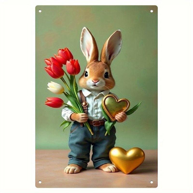 Peinture décorative métallique rétro pour la Saint-Valentin pour chambre à coucher de couples, salon, café, bar, restaurant